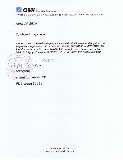 PR TECH DOCS FL5013 R8 AE FL 5013-R3 PVC CERTIFICATION