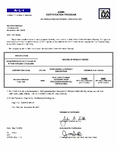 PR CERTIFICATE FL5198 R11 C CAC 07-07 CHOS GD 71X80 R50