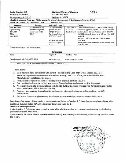 PR Instl Docs FL5375 R4 II FL 5375 Dixieland Wall Report-ssc