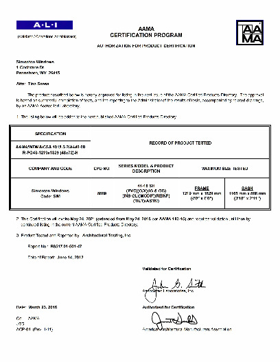 PR CERTIFICATE FL5414 R20 C CAC 41-18 SH 48X72 R40