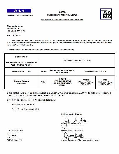 PR CERTIFICATE FL5414 R20 C CAC 41-18 SH 48X80 R25 (EXT.)