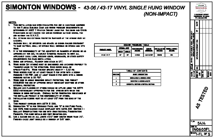 PR INSTL DOCS FL5414 R33 II IN0600 43-06 43-17 SH 48X72 DP40 2X ONLY