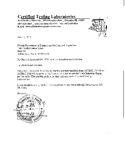 PR TECH DOCS FL5739 R4 TR TEST STANDARDS
