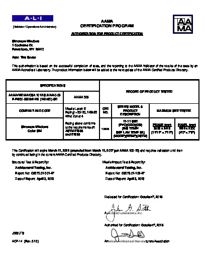 PR CERTIFICATE FL5979 R15 C CAC 11-11 3P SGD IMPACT 143X95 R PG50