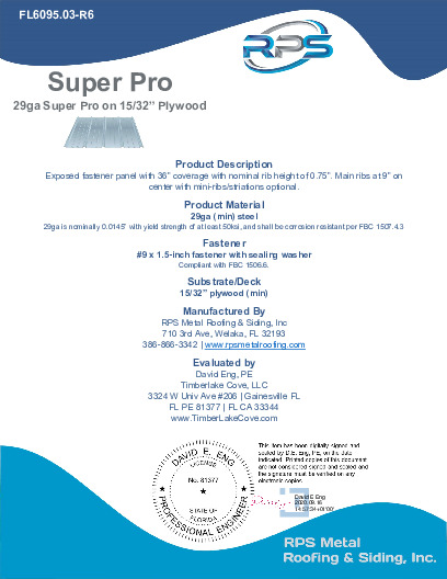 PR Instl Docs FL6095 R6 II 29ga SuperPro plywood