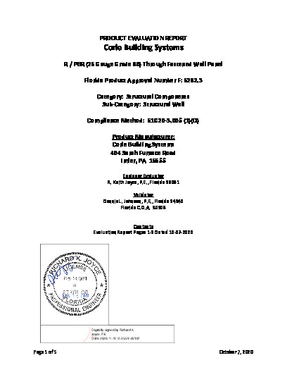 PR TECH DOCS FL6282 R7 AE CORLE R 26 GAUGE GRADE 80 WALL