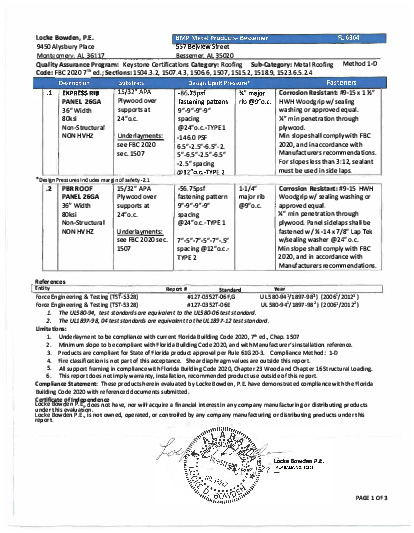 PR Instl Docs FL6364 R5 II SS 2020 FL 6364 BMP METAL PRODUCTS BESSEMER