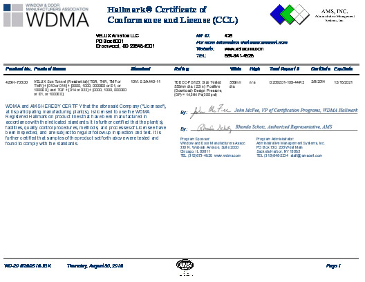 PR CERTIFICATE FL6393 R14 C CAC 426-H-705.00