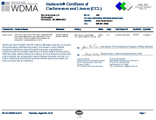 PR CERTIFICATE FL6393 R15 C CAC 426-H-707.03
