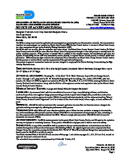 PR CERTIFICATE FL6442 R8 C CAC H3-H4 NOA 20-0622.27