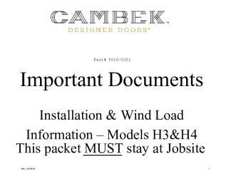 PR INSTL DOCS FL6442 R8 II 5010-0251 INFO PACKET - H 3-4 PACKET 2020