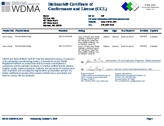 PR CERTIFICATE FL6525 R11 C CAC ELDH 5476