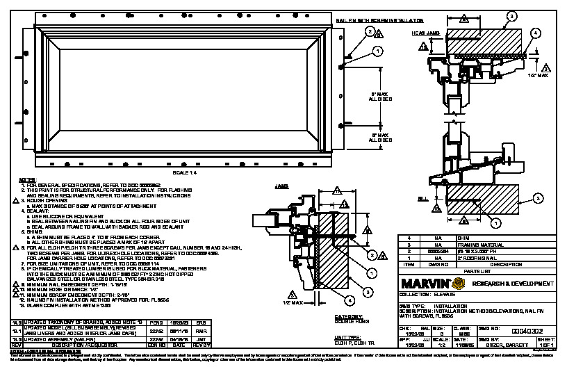 PR INSTL DOCS FL6535 R10 II 00040302 ELDH P FL6535 NF W. SCREWS