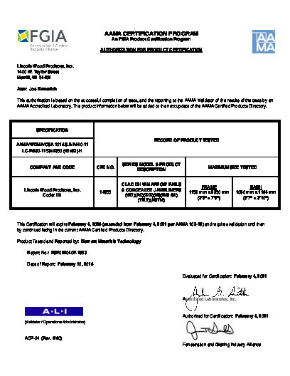 PR CERTIFICATE FL6542 R31 C CAC LINCOLN - CLAD DH W-N.RS. - CONCEALED J.LS. (1)   FEB. 2021 (EXT.5) 75X93