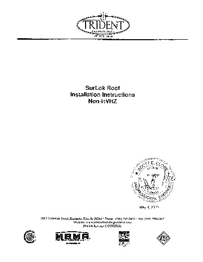 PR Instl Docs FL6617 R5 II SURLOK INSTALL NON HVHZ