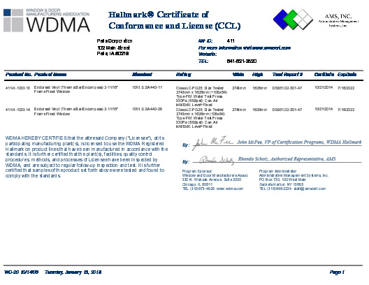 PR CERTIFICATE FL6694 R11 C CAC 411-H-1033.13-14