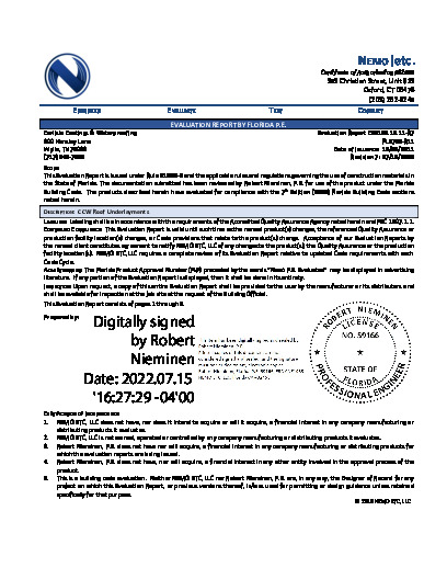 PR Instl Docs FL6785 R11 II 2022 07 15 FINAL ER CCW FL6785-R11