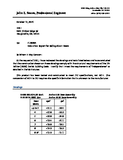 PR TECH DOCS FL6964 R8 AE EVAL REPT FOR FL S