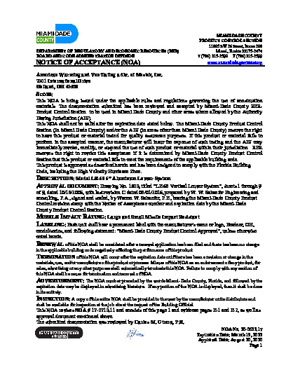 PR CERTIFICATE FL7453 R5 C CAC AWV LE-68 NOA 20-0622.17