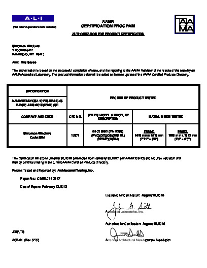 PR CERTIFICATE FL7612 R17 C CAC 06-05 2P SGD (FINLESS) 95X80 R35