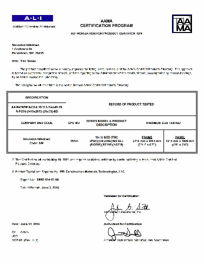 PR CERTIFICATE FL7612 R18 C CAC 15-16 2P SGD 95X79 R PG35
