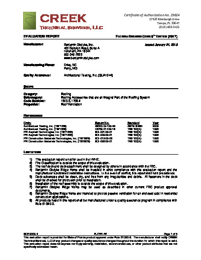 PR Instl Docs FL7751 R7 II BOI12002.4 2017 FBC Eval Report Roof Vents FINAL