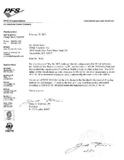 PR TECH DOCS FL7987 R7 AE UPDATED ASTM D1761-06 LETTER