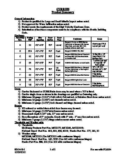 PR Instl Docs FL8394 R5 II RD0445r1  CURRIES Product Summary