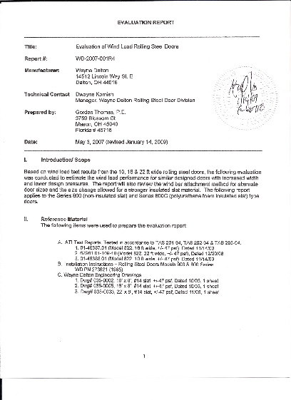 PR TECH DOCS FL8405 R4 AE EVALUATION REPORT WD-2007-01R4-SIGNED