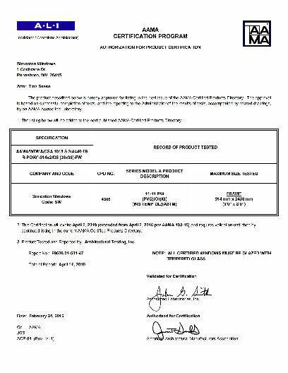 PR CERTIFICATE FL8500 R14 C CAC 11-11 PW 36X96 R PG50 (EXT.)