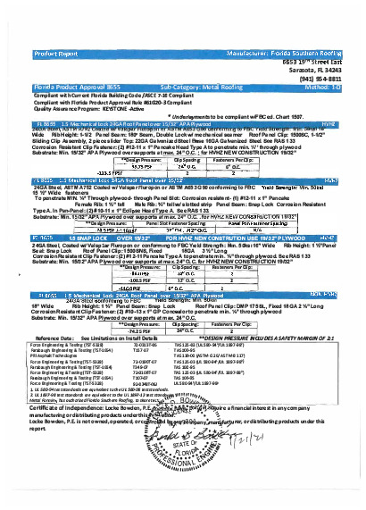 PR Instl Docs FL8655 R5 II FL 8655    1.5 SNAP LOCK