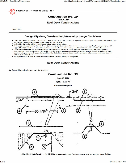 PR CERTIFICATE FL8885 R9 C CAC CONSTRUCTION NO 39 U PANEL