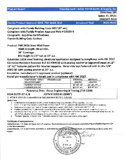 PR TECH DOCS FL9288 R4 AE FL9288 - BAKER METAL WORKS - STRUCTURAL WALL COMBINED