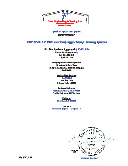 PR Instl Docs FL9352 R4 II 238T Structural Roof Panel Eval Secured