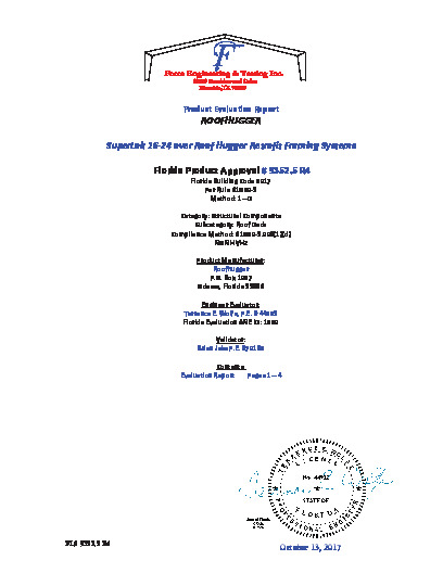 PR Instl Docs FL9352 R4 II SuperLok Structural Roof Panel Eval Secured