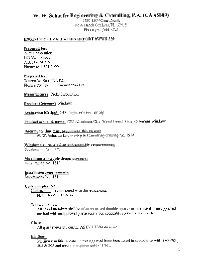 PR TECH DOCS FL10022 R11 AE EVALUATION REPORT WWS-329