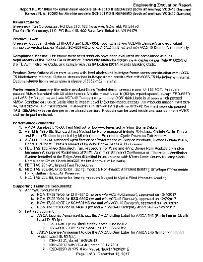 PR Instl Docs FL10088 R7 II 10088 EHH-601D PE Eval Report 12-13-2017