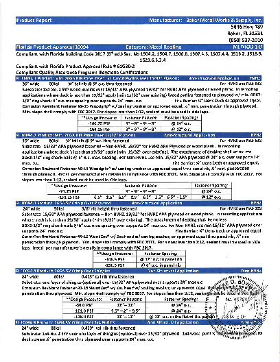 PR TECH DOCS FL10094 R6 AE FL 10094 BAKER METAL WORKS - CRSS