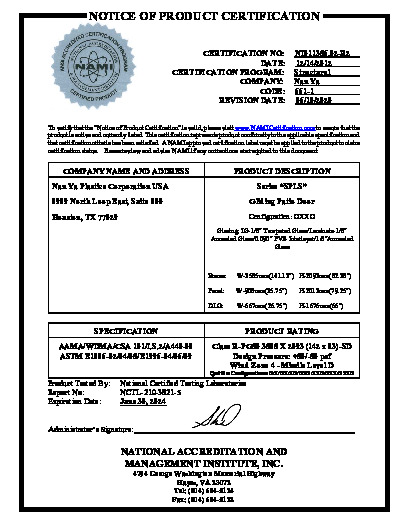 PR CERTIFICATE FL10181 R12 C CAC NI011356.02-R2