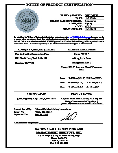 PR CERTIFICATE FL10181 R13 C CAC NI011356-R3