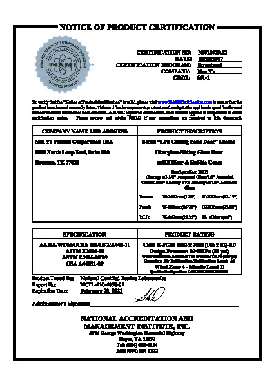 PR CERTIFICATE FL10181 R13 C CAC NI013729.02