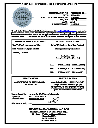 PR CERTIFICATE FL10181 R14 C CAC NI013729.03-R1
