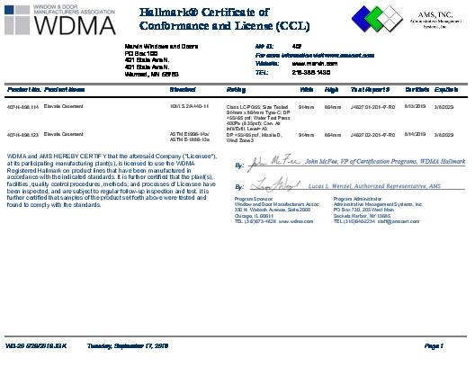 PR CERTIFICATE FL10197 R9 C CAC MARVIN407CCL3634