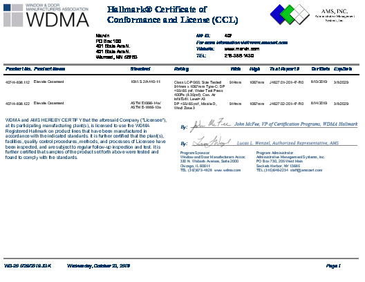 PR CERTIFICATE FL10197 R9 C CAC MARVIN407CCL3742