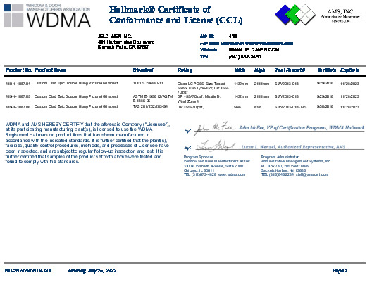 PR CERTIFICATE FL10338 R25 C CAC 419-H-1087.04.05.06