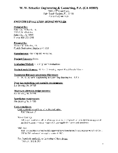 PR TECH DOCS FL10445 R5 AE EVALUATION REPORT WWS-226