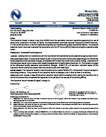 PR Instl Docs FL10450 R10 II 2018 08 FINAL1 ER TARCO UNDERLAYMENTS FL10450-R10