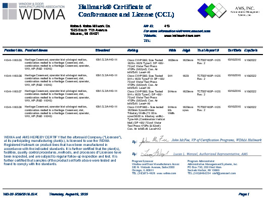 PR CERTIFICATE FL10562 R5 C CAC CCL 11045
