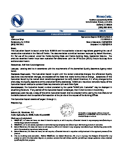 PR Instl Docs FL10626 R14 II 2018 06 FINAL ER GAF UNDERLAYMENTS FL10626-R14