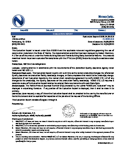 PR Instl Docs FL10626 R19 II 2020 10 19 FINAL ER GAF UNDERLAYMENTS FL10626-R19